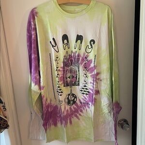 Vans Kids Long Sleeve Tie-Dye Shirt - Lime and Violet